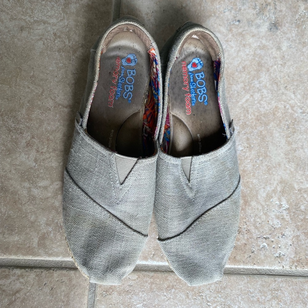 Bobs wedge canvas shoes